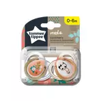 Suzeta ortodontica Tommee Tippee Moda, 0-6 luni, Alb / Portocaliu, 2 buc