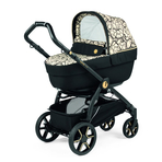 Carucior 3 in 1 Peg Perego Book, Lounge,  0 - 22 kg, Graphic Gold, Negru / Bej