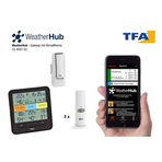 Sistem meteo SmartHome cu termo-higrometru si 3 senzori wireless, comunicare cu smartphone WEATHERHUB, TFA 31.4007.02