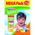 Scutece Babylino Sensitive Megapack Junior Plus N5+ 68 buc