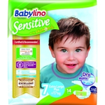 Scutece Babylino Sensitive 7, 17+ kg, 14 buc