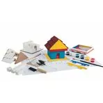 Bildits Beginner, set educativ de construcție de case din cărămizi și ciment pentru copii, 80+ piese