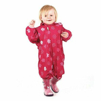 Combinezon Impermeabil Fleece Red Flowers 6-12 luni