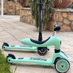 Trotineta copii cu sezut, transformabila 2in1, HighwayKick 1 Kiwi, 1-5 ani, pana la 50 kg, Scoot Ride