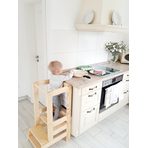 Inaltator Learning Tower Ajustabil cu tabla de scris, Ajutor de bucatarie MeowBaby , lemn natur