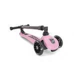 Trotineta copii pliabila, reglabila, roti luminoase, Highwaykick 3 Led Rose, 3-6 ani, pana la 50 kg, Scoot Ride