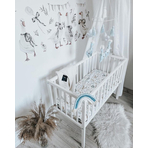 Patut mic, co-sleeping din lemn, Classic Alb cu Saltea Cocos Spuma Cocos 90 x 40 x 7 cm