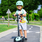 Trotineta copii pliabila, reglabila, roti luminoase, Highwaykick 3 Led Kiwi, 3-6 ani, pana la 50 kg, Scoot Ride