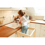 Inaltator Learning Tower Ajustabil, Ajutor de bucatarie MeowBaby , lemn natur