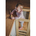 Inaltator Learning Tower Ajustabil, Ajutor de bucatarie MeowBaby , lemn natur