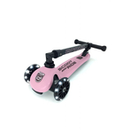 Trotineta copii pliabila, reglabila, roti luminoase, Highwaykick 3 Led Rose, 3-6 ani, pana la 50 kg, Scoot Ride