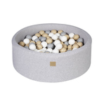 Piscina uscata cu 250 de bile (Alb, Gri, Bej) MeowBaby , Safari, 90x30 cm, Gri deschis