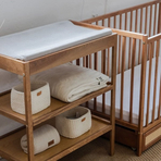 Masa infasat pentru bebelusi, lemn masiv, Vintage 76 x 44 x 86 cm, Cu 2 Rafturi De Depozitare Inalte