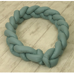 AMY - Baby Nest si Bumper impletit, detasabile, 80 x 50 cm, Pure Verde Salvia