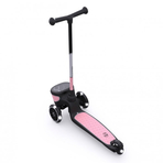 Trotineta copii pliabila cu roti luminoase, suport jucarie, Highwaykick 2 Lifestyle Rose Reflectorizant, 2 ani +, pana la 50 kg, Scoot  Ride