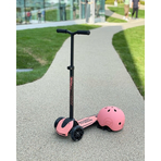Trotineta copii pliabila, reglabila, roti luminoase, Highwaykick 5 Led Peach, 5 ani +, pana la 80 kg, Scoot Ride