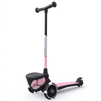 Trotineta copii pliabila cu roti luminoase, suport jucarie, Highwaykick 2 Lifestyle Rose Reflectorizant, 2 ani +, pana la 50 kg, Scoot  Ride