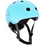 Casca de protectie pentru copii, sistem de reglare magnetic cu led, S-M, 51-55 cm, 3 ani+, Blueberry, Scoot Ride