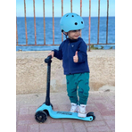 Casca de protectie pentru copii, sistem de reglare magnetic cu led, S-M, 51-55 cm, 3 ani+, Blueberry, Scoot Ride