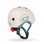 Casca de protectie pentru copii, sistem de reglare magnetic cu led, XXS-S, 45-51 cm, 1 an+, Ash, Scoot Ride