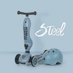 Casca de protectie pentru copii, sistem de reglare magnetic cu led, S-M, 51-55 cm, 3 ani+, Steel, Scoot Ride
