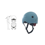 Casca de protectie pentru copii, sistem de reglare magnetic cu led, S-M, 51-55 cm, 3 ani+, Steel, Scoot Ride