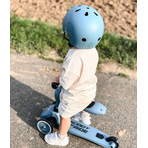 Casca de protectie pentru copii, sistem de reglare magnetic cu led, S-M, 51-55 cm, 3 ani+, Steel, Scoot  Ride