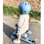 Casca de protectie pentru copii, sistem de reglare magnetic cu led, S-M, 51-55 cm, 3 ani+, Steel, Scoot Ride