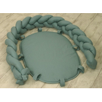 AMY - Baby Nest si Bumper impletit, detasabile, 80 x 50 cm, Pure Verde Salvia