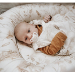Suport de dormit Babynest Premium Bumbac si Catifea Nature Sepia Rose by BabySteps, 70x35 cm