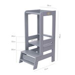 Inaltator Learning Tower Ajustabil, Ajutor de bucatarie MeowBaby , lemn Gri inchis
