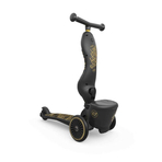 Trotineta copii cu sezut, suport jucarie, transformabila 2in1, HighwayKick 1 Lifestyle Black Gold Limited, 1-5 ani, pana la 50 kg, Scoot Ride