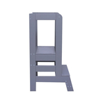 Inaltator Learning Tower Ajustabil, Ajutor de bucatarie MeowBaby , lemn Gri inchis