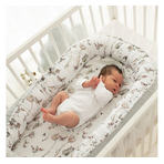 Suport de dormit Babynest Premium Bumbac si Catifea Nature Sepia Rose by BabySteps, 70x35 cm