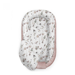 Suport de dormit Babynest Premium Bumbac si Catifea Nature Sepia Rose by BabySteps, 70x35 cm