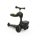 Trotineta copii cu sezut, suport jucarie, transformabila 2in1, HighwayKick 1 Lifestyle Black Gold Limited, 1-5 ani, pana la 50 kg, Scoot  Ride