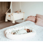 Suport de dormit Babynest Premium Bumbac si Catifea Cherry Soft Pink by BabySteps, 70x35 cm