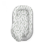 Suport de dormit Babynest Premium Bumbac si Catifea Eucalipt Soft Grey by BabySteps, 70x35 cm