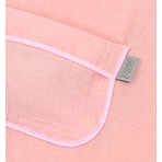 Prosop din bumbac muselina cu gluga si buzunar pentru bebelusi si copii, Poncho, Rose, 60x65 cm