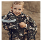 Pelerina de Ploaie pentru Copii, Poncho pentru ploaie 1,5-8 ani Happy Bear dark