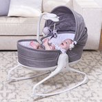 Sezlong 3 in 1 Tiny Love Cozy Rocker Napper, 0 luni plus, Gri cu Alb