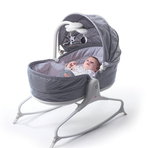 Sezlong 3 in 1 Tiny Love Cozy Rocker Napper, 0 luni plus, Gri cu Alb