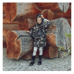 Pelerina de Ploaie pentru Copii, Poncho pentru ploaie 1,5-8 ani Happy Bear dark