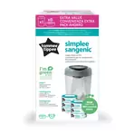 Pachet Cos pentru scutece + 6 Rezerve Tommee Tippee Sangenic Simplee Reciclabil, Alb / Gri