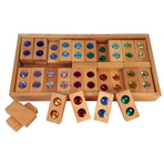 Set 45 piese din lemn cu pietre stralucitoare, Bauspiel