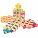 Set 100 cuburi acrilice luminoase, Bauspiel