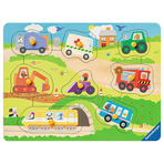 Puzzle Din Lemn Cu Vehicule, 8 Piese