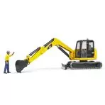 BRUDER - MINI EXCAVATOR CAT CU MUNCITOR