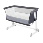 Lionelo - Patut co-sleeper Theo 2 in 1, Cu setare unghiulara, Reglabil in 5 pozitii pe inaltime, Dark Grey