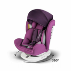 Lionelo - Scaun auto Bastiaan Pozitie de somn, Rotire 360 grade, 0-36 Kg, Cu Isofix si Centura Top Tether, Violet